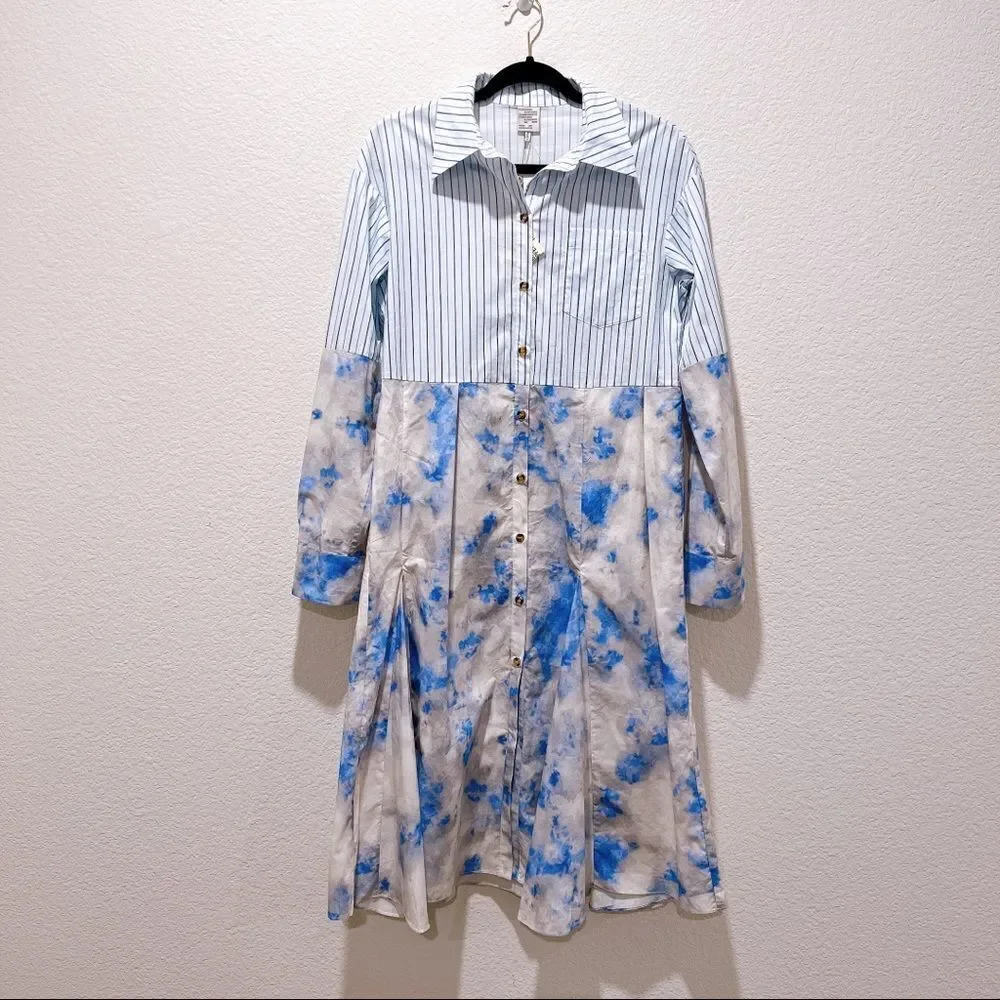 Baum Und Pferdgarten Adelma Top Striped Shirt Dress Blue Size 36